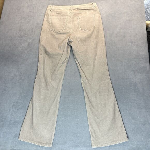 J Jill Size 12 Corduroy Pants Tan Stretch Straight Legs Pockets Mid Rise - Picture 4 of 10